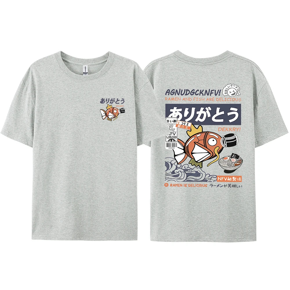 "MAGI-FISH" - Pocket Monsters Anime Oversized T-Shirt | 4 Colors