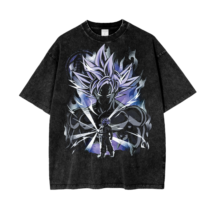 "SSJ 1" - Saiyan Legend DB Z Anime Oversized Vintage / Acid Washed T-Shirt