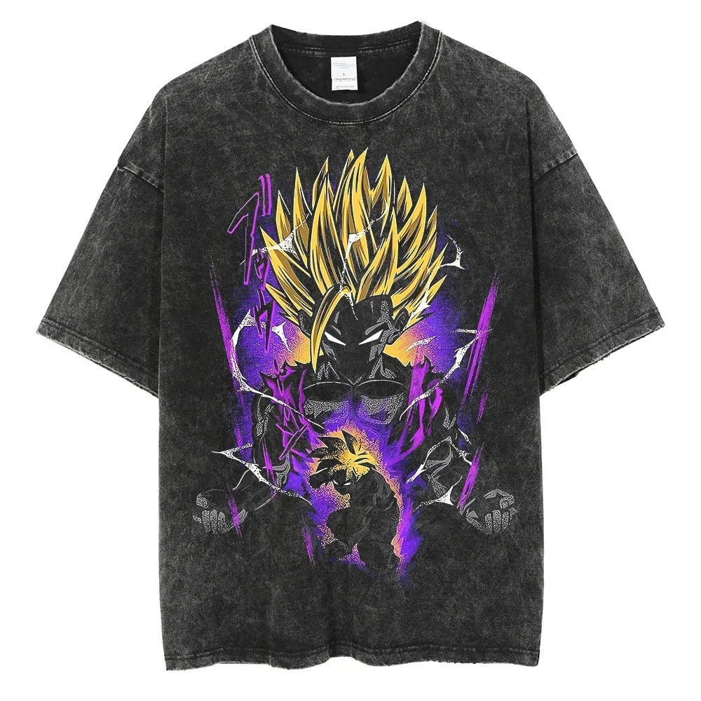 "TEEN-PRODIGY" - Goohaan DB Z Anime Oversized Vintage / Acid Washed T-Shirt