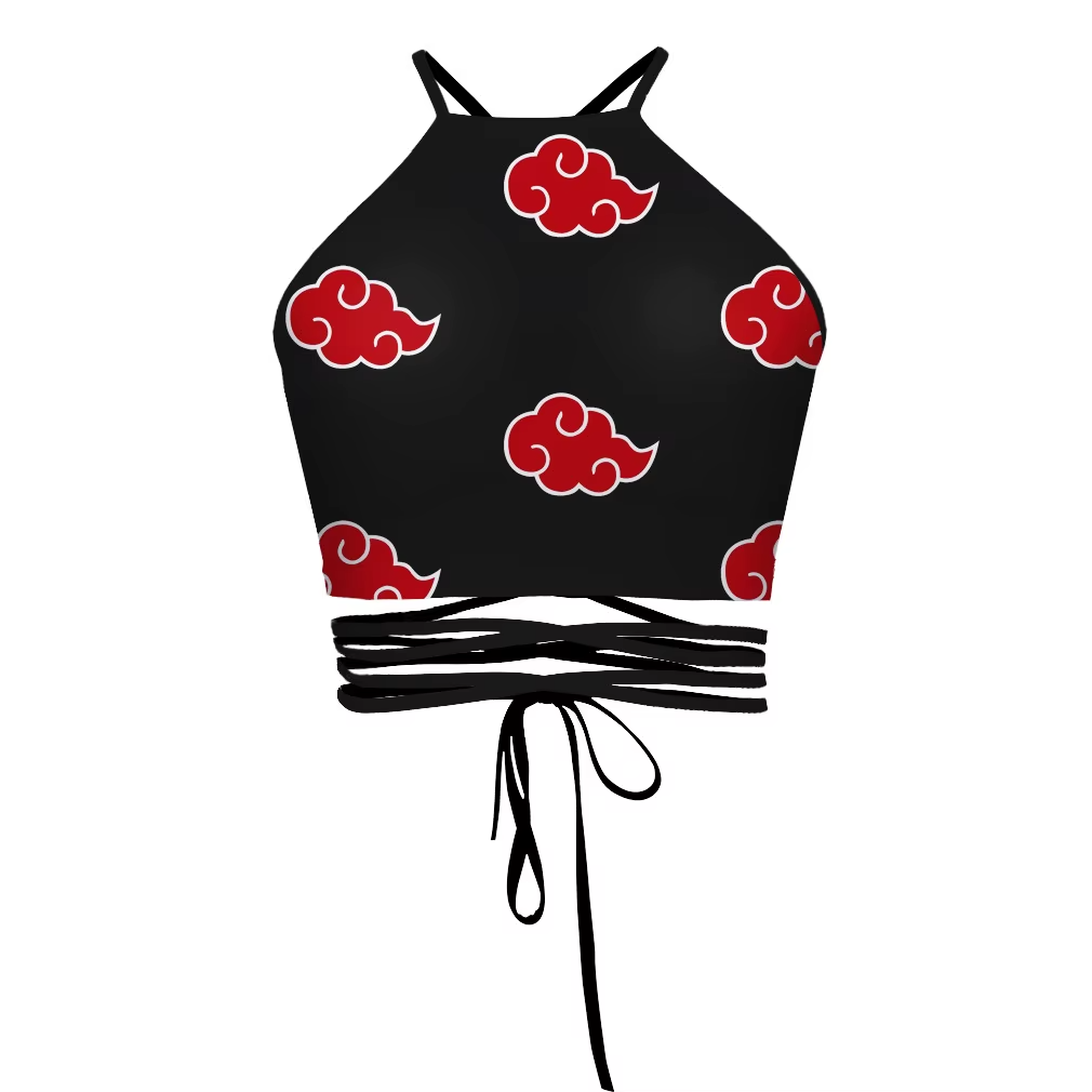 "SCARLET ECLIPSE" - Crimson Cloak - Shinobi Legend Anime Tank Crop-Top