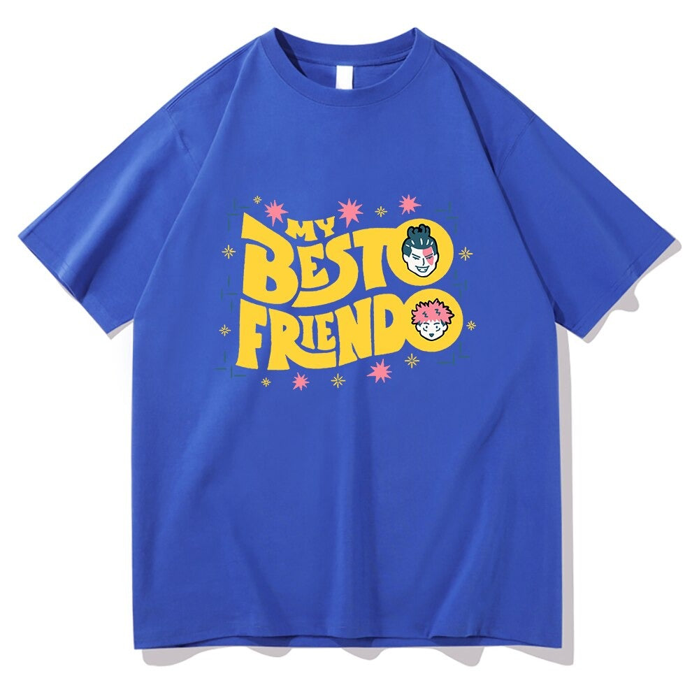 Anime - Streetwear - "BESTO FRIENDO" - Jujutsu Kaisen Anime Oversized T-Shirt | 7 Colors - Alpha Weebs