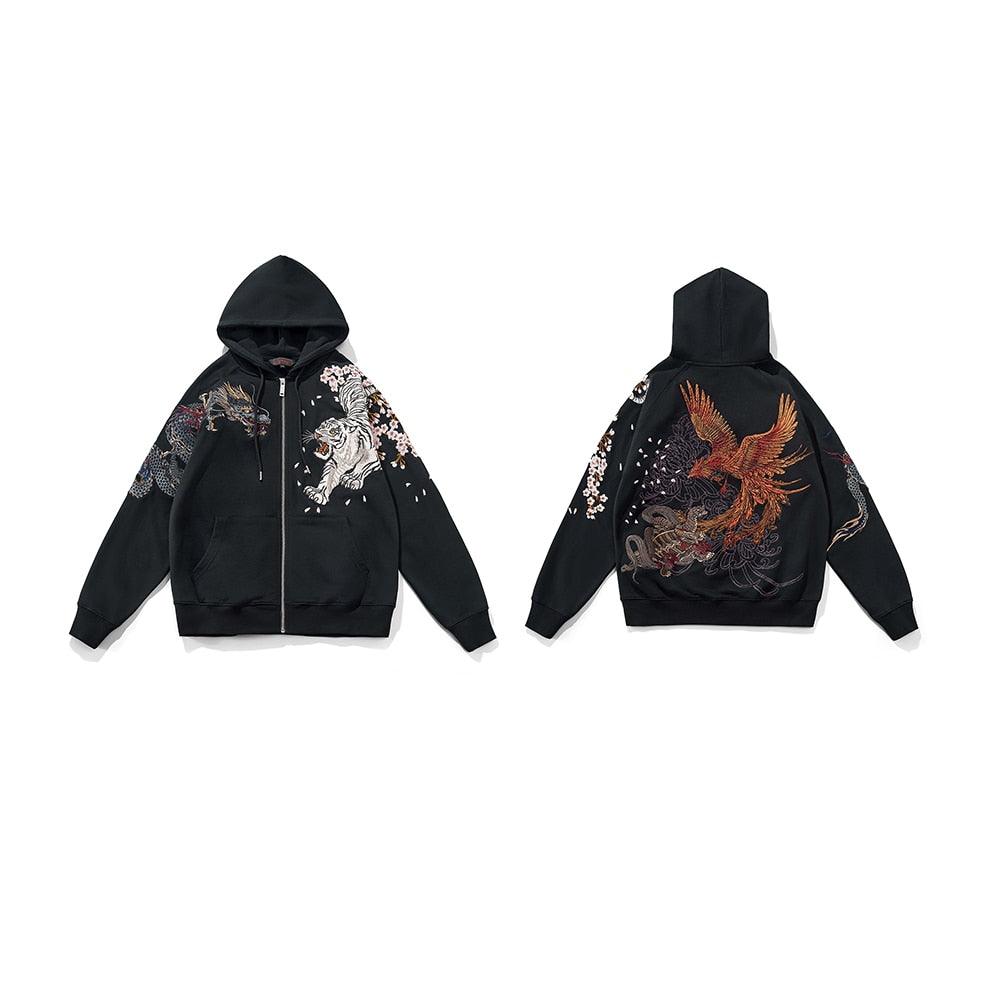 "FOLKLORE" - Embroidered Zip-Up Anime Jacket