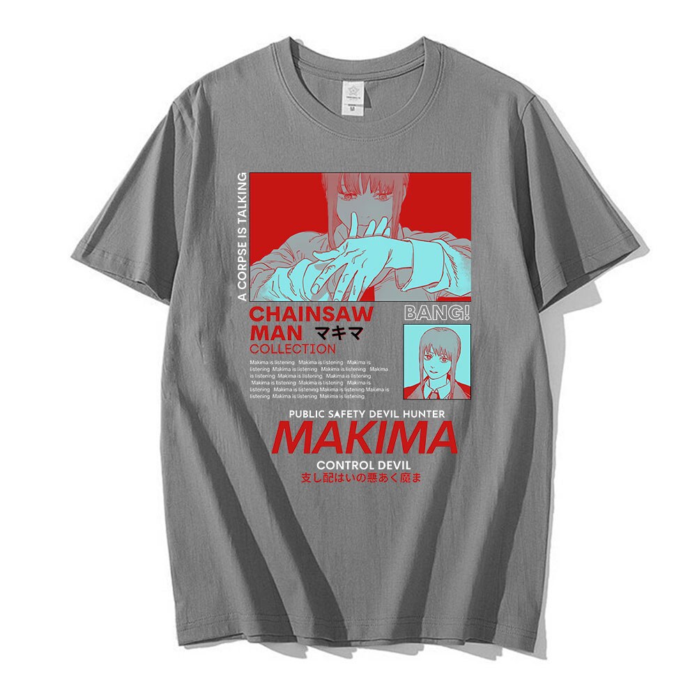 Anime - Streetwear - "CRUSHED" - Chainsaw Man Anime Makima Oversized T-Shirt | 4 Options - Alpha Weebs