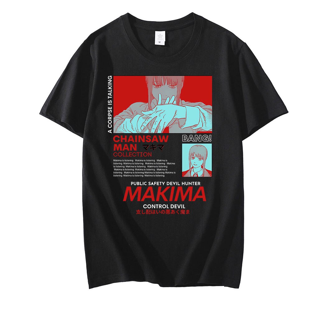 Anime - Streetwear - "CRUSHED" - Chainsaw Man Anime Makima Oversized T-Shirt | 4 Options - Alpha Weebs