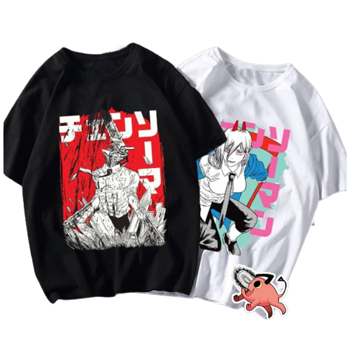Anime - Streetwear - "DEVIL HUNTERS" - Chainsaw man Anime T-shirt | 2 colors - Alpha Weebs