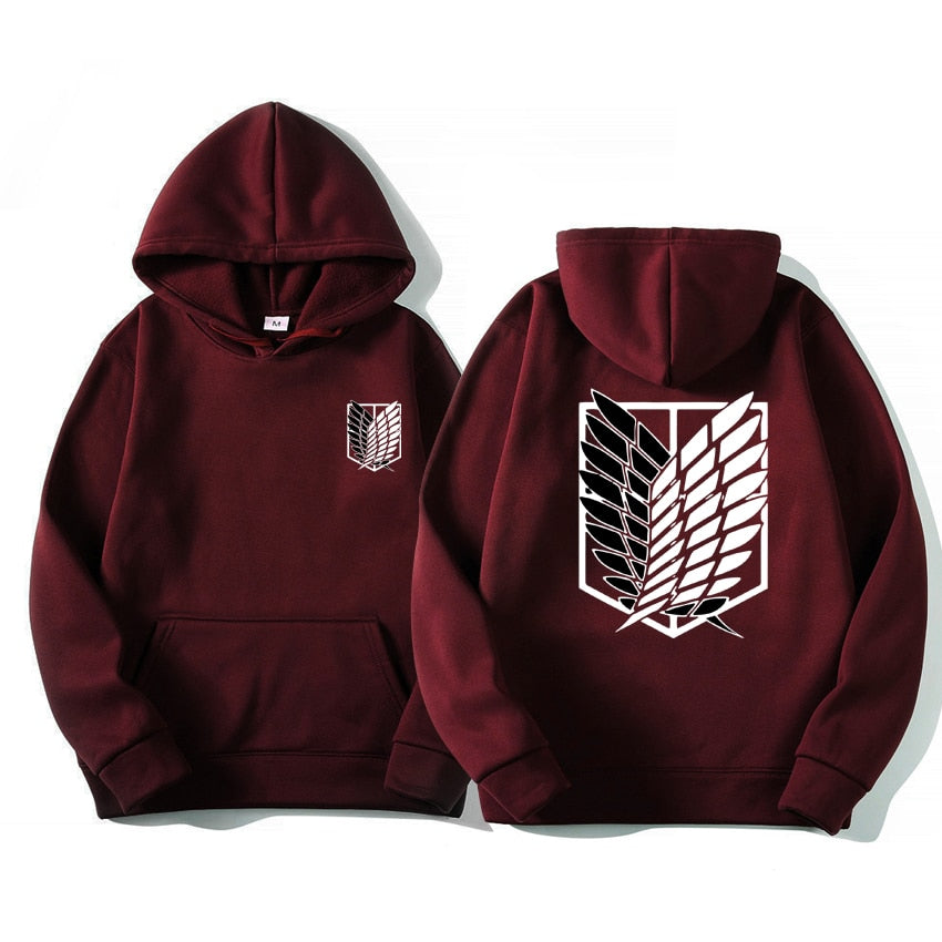 Anime - Streetwear - "FLY FREEDOM WINGS" - Attack On Titan Anime Hoodies | 8 Colors - Alpha Weebs
