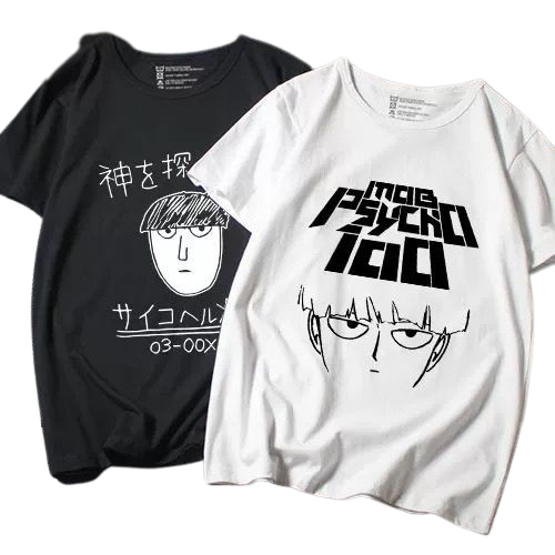 Anime - Streetwear - "100" Mob Psycho Anime Shigeo Oversized T-Shirts | 2 Options - Alpha Weebs