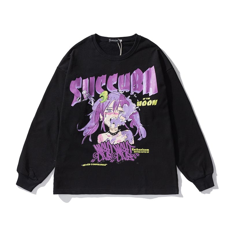 Anime - Streetwear - "SUCCUBA" - Bentai Anime Sweatshirt | 3 Colors - Alpha Weebs