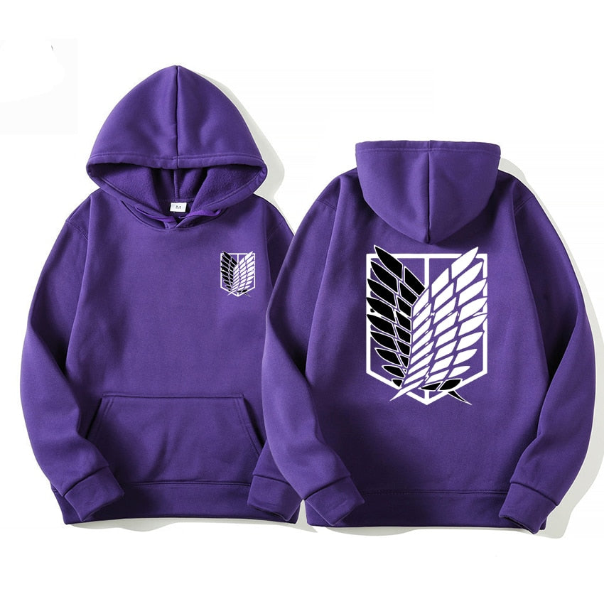 Anime - Streetwear - "FLY FREEDOM WINGS" - Attack On Titan Anime Hoodies | 8 Colors - Alpha Weebs