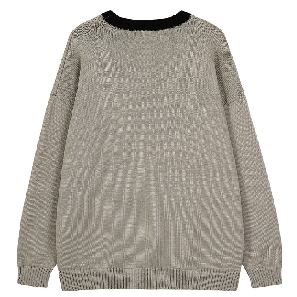 Anime - Streetwear - "MISATO KATSURAGI" - Neon Genesis Evangelion Anime Oversized Knitted Sweater - Alpha Weebs