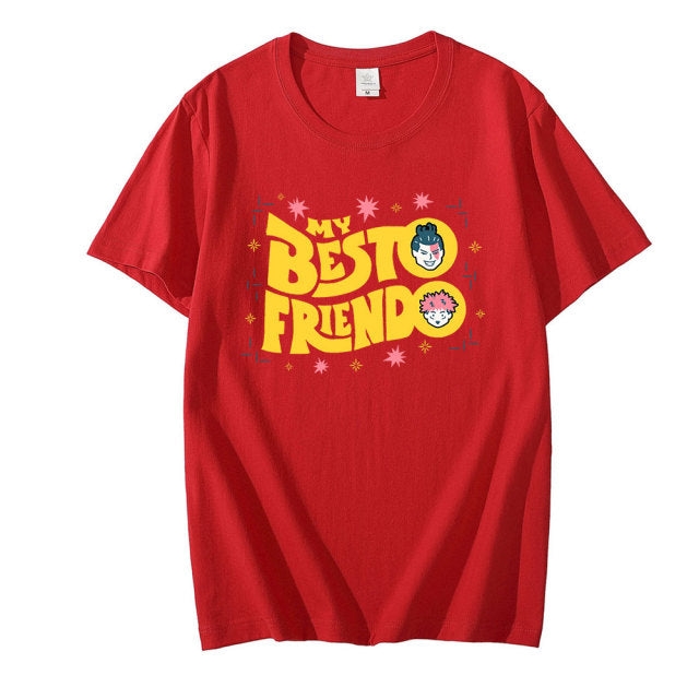 Anime - Streetwear - "BESTO FRIENDO" - Jujutsu Kaisen Anime Oversized T-Shirt | 7 Colors - Alpha Weebs