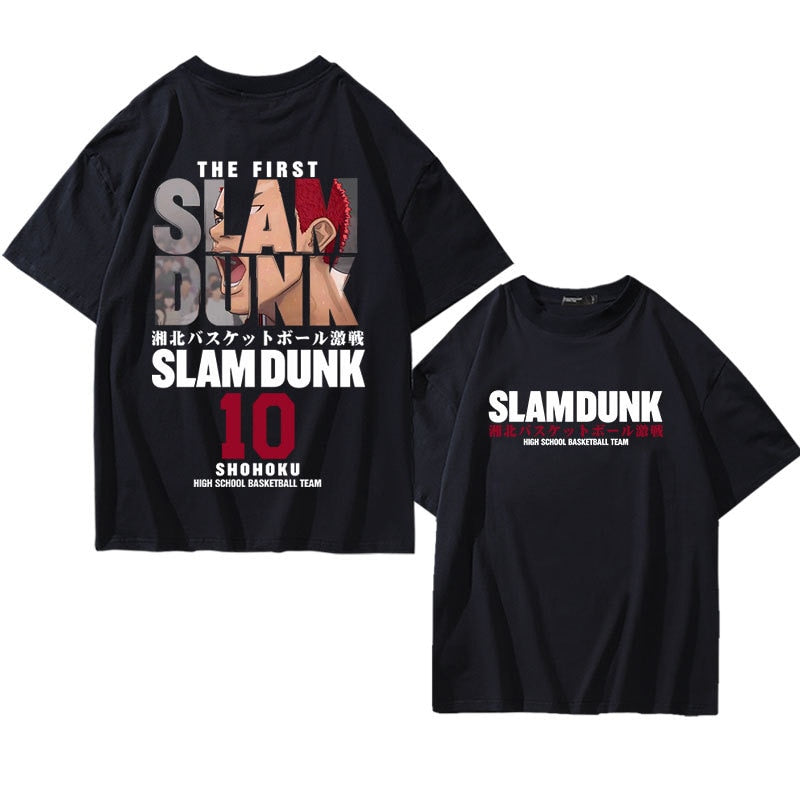 Anime - Streetwear - "HANAMICHI SAKURAGI" - Slam Dunk Anime Oversized T-Shirts | 4 Colors - Alpha Weebs