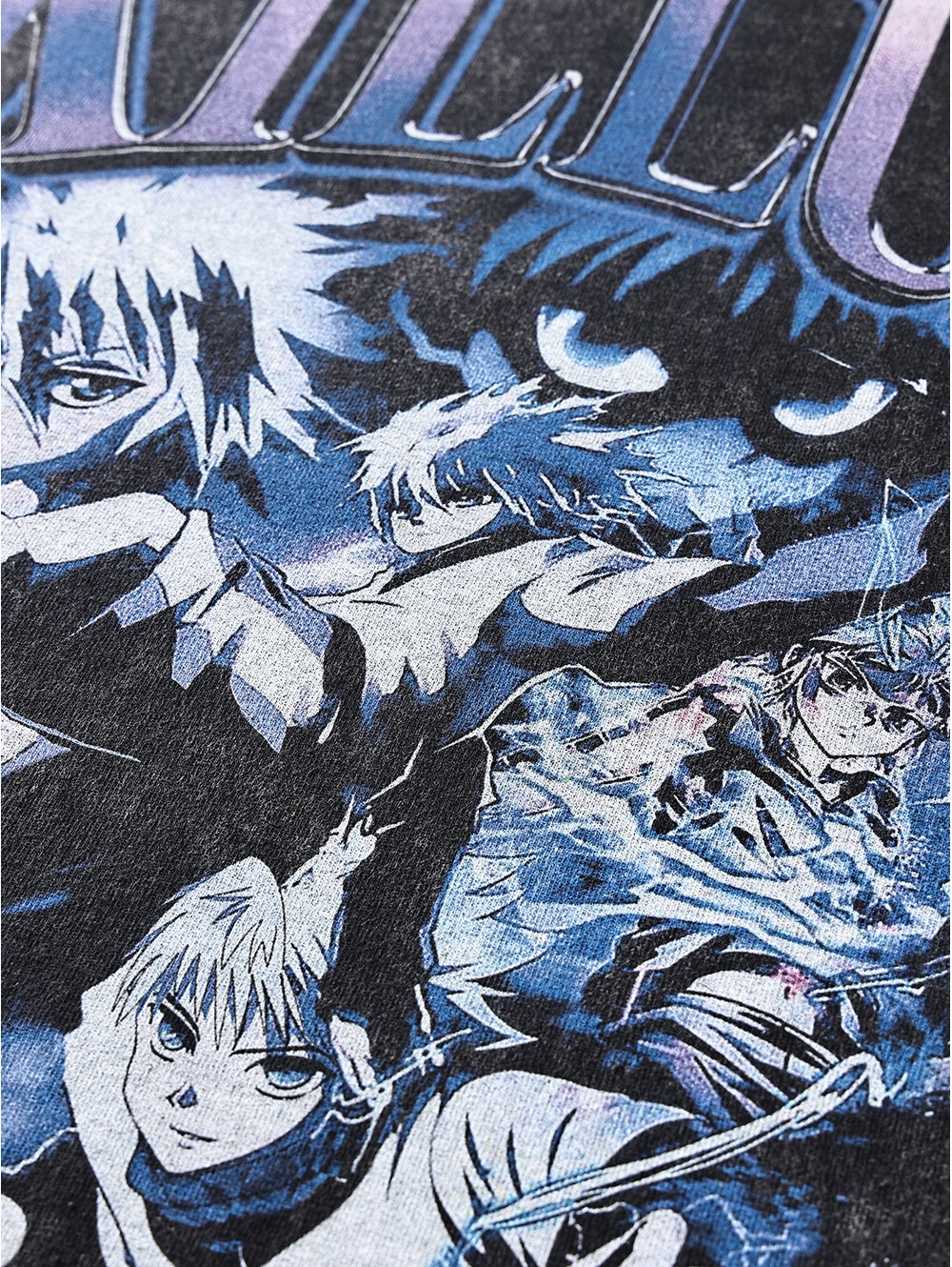 Anime - Streetwear - "SASSIN" - Hunter x Hunter Killua Anime Vintage / Acid Washed Oversized Sweatshirt - Alpha Weebs