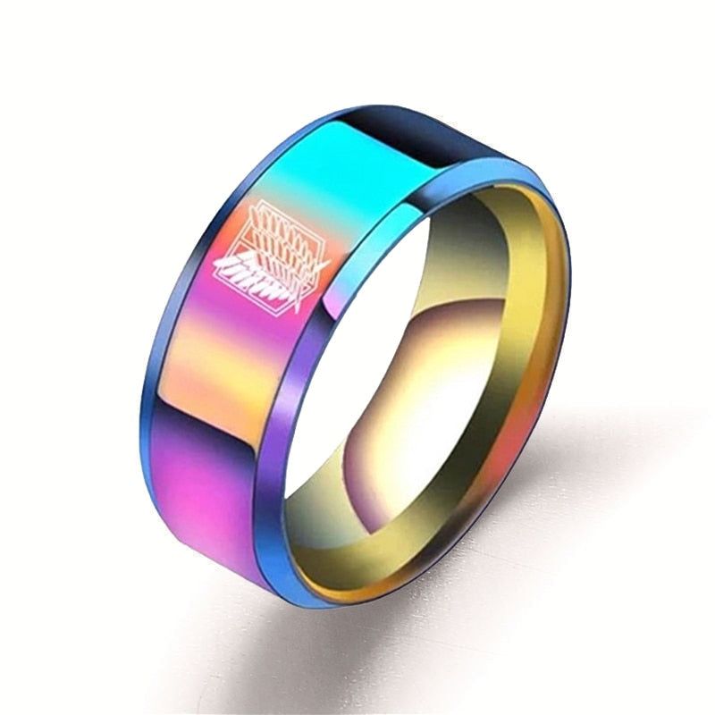 Anime - Streetwear - Attack On Titan Anime Chrome Finish Rings | 2 Options - Alpha Weebs