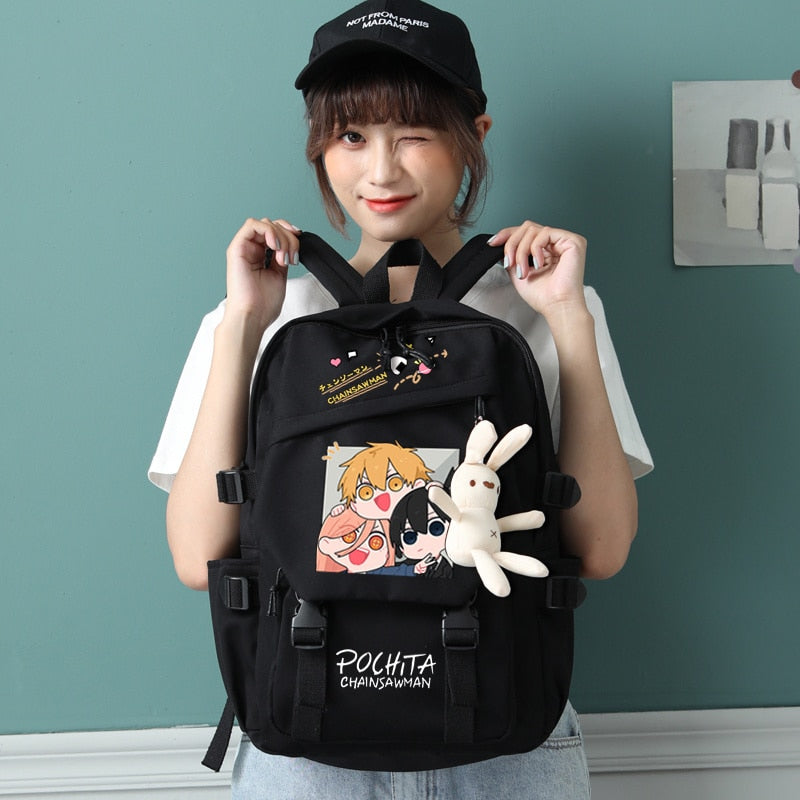 Anime - Streetwear - "SPECIAL DIVISION" - Chainsaw Man Anime Backpack | 2 Colors - Alpha Weebs