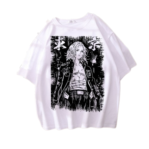 Anime - Streetwear - "LEADER" - Sano Manjirou - Tokyo Revengers Anime Oversized T-Shirt | 2 Colors - Alpha Weebs