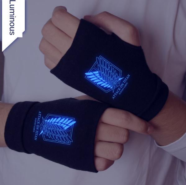 "FIGHTER" - Attack on Titan Anime Half-finger Ride Gloves | 3 Options