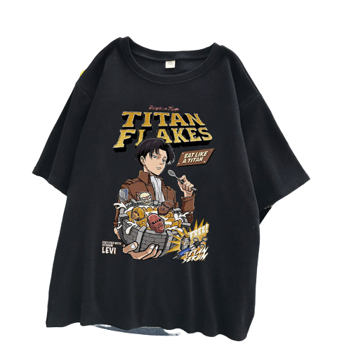 Anime - Streetwear - "LIL CAPTAIN" - Attack On Titan Anime Oversized T-Shirt | 2 Colors - Alpha Weebs