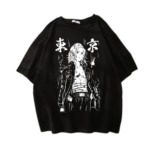 Anime - Streetwear - "LEADER" - Sano Manjirou - Tokyo Revengers Anime Oversized T-Shirt | 2 Colors - Alpha Weebs