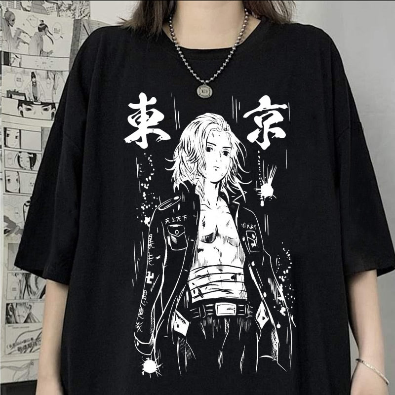 Anime - Streetwear - "LEADER" - Sano Manjirou - Tokyo Revengers Anime Oversized T-Shirt | 2 Colors - Alpha Weebs