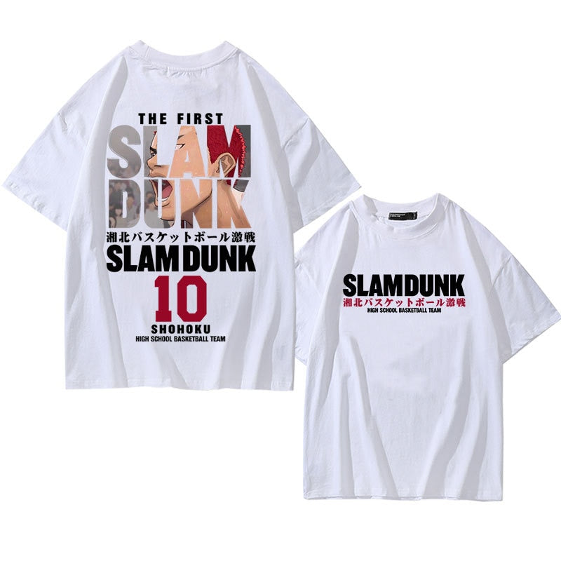 Anime - Streetwear - "HANAMICHI SAKURAGI" - Slam Dunk Anime Oversized T-Shirts | 4 Colors - Alpha Weebs
