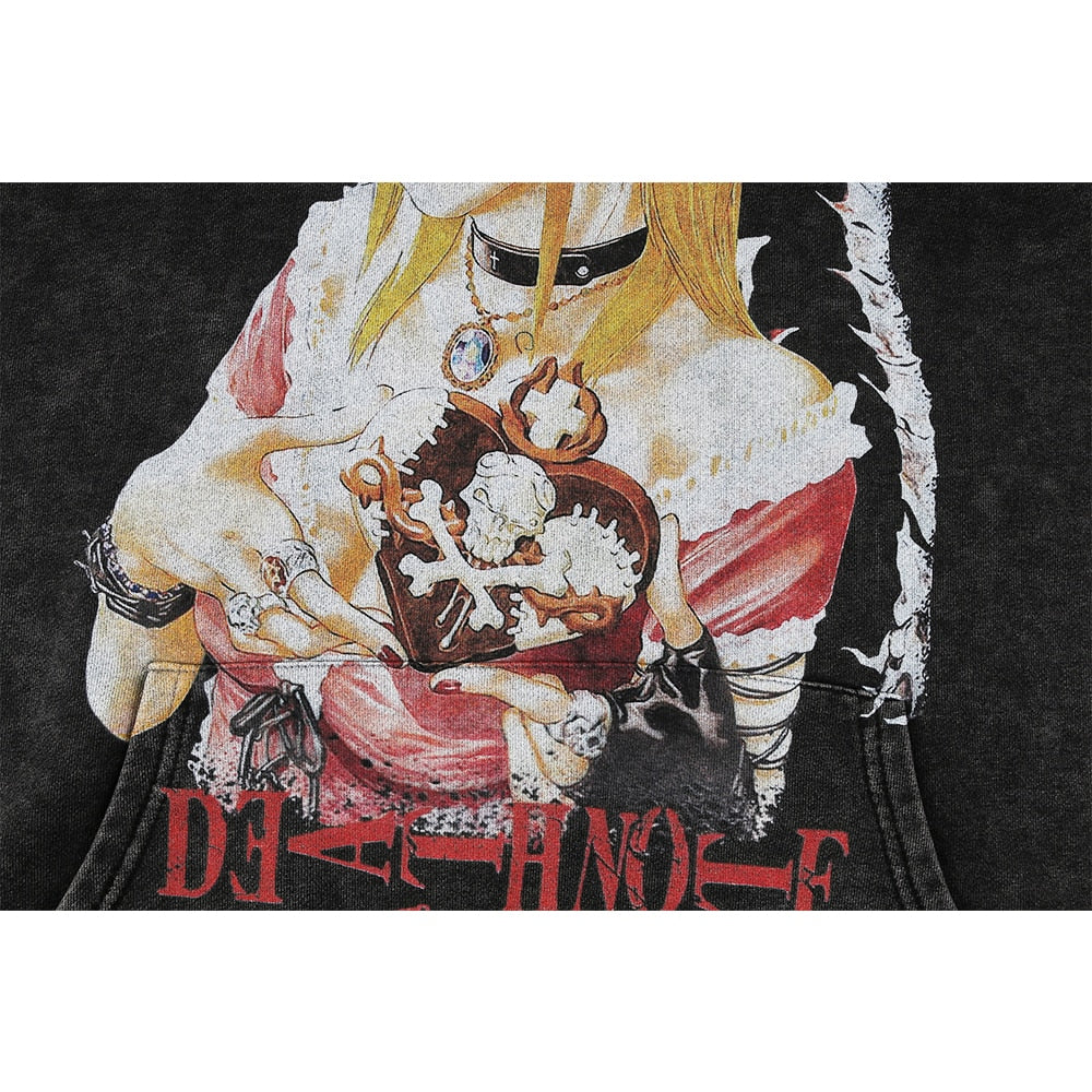 Anime - Streetwear - "MRS.KIRA" - Death Note Misa Anime Vintage Style Oversized Hoodie - Alpha Weebs