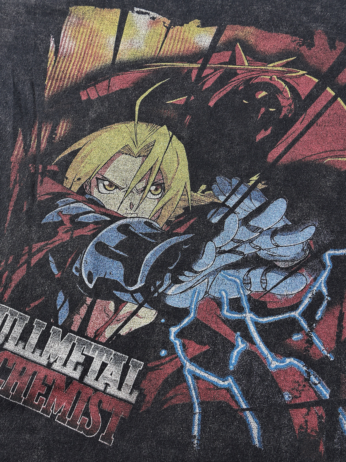 Anime - Streetwear - "ELRICS" - Vintage / Acid Washed Fullmetal Alchemist Oversized T-Shirt - Alpha Weebs