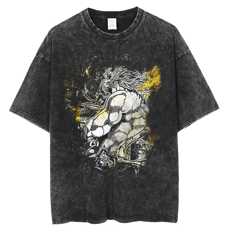 Anime - Streetwear - "JEOSTAR" - JoJo's Bizarre Adventure Vintage / Acid Washed Anime T-Shirt - Alpha Weebs