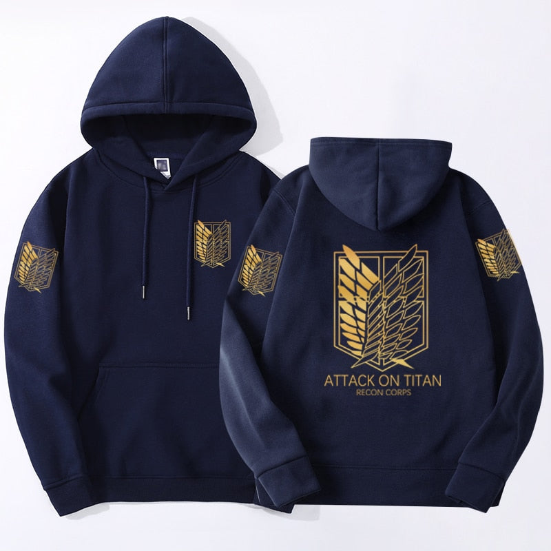 Anime - Streetwear - Golden Scouts - Attack On Titan Anime Printed Hoodies | 5 Colors - Alpha Weebs