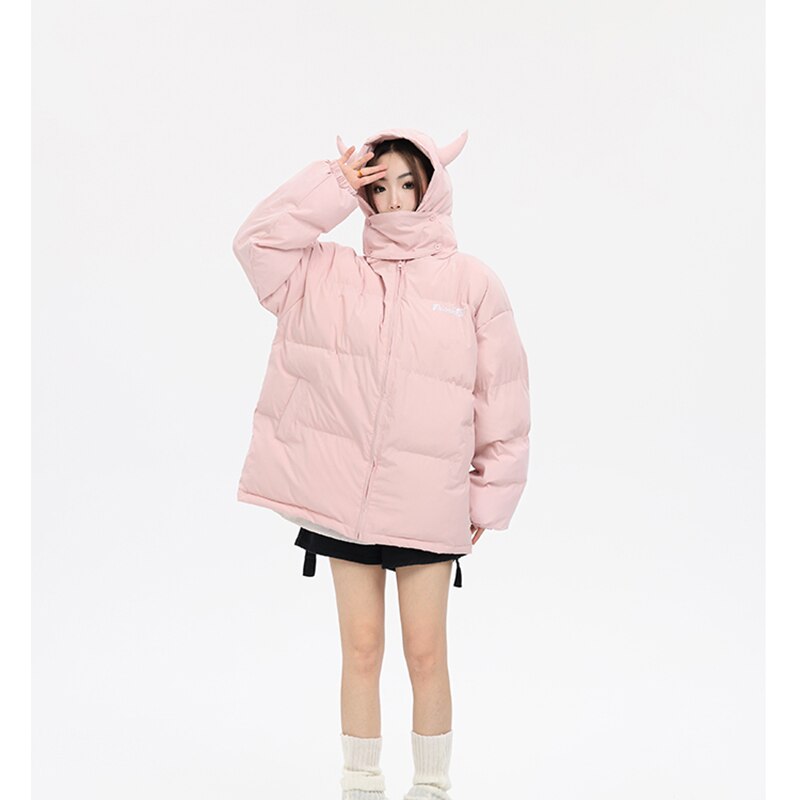 Anime - Streetwear - "SUCCUBA" - Anime Oversized Puffer Jackets | 2 Colors - Alpha Weebs