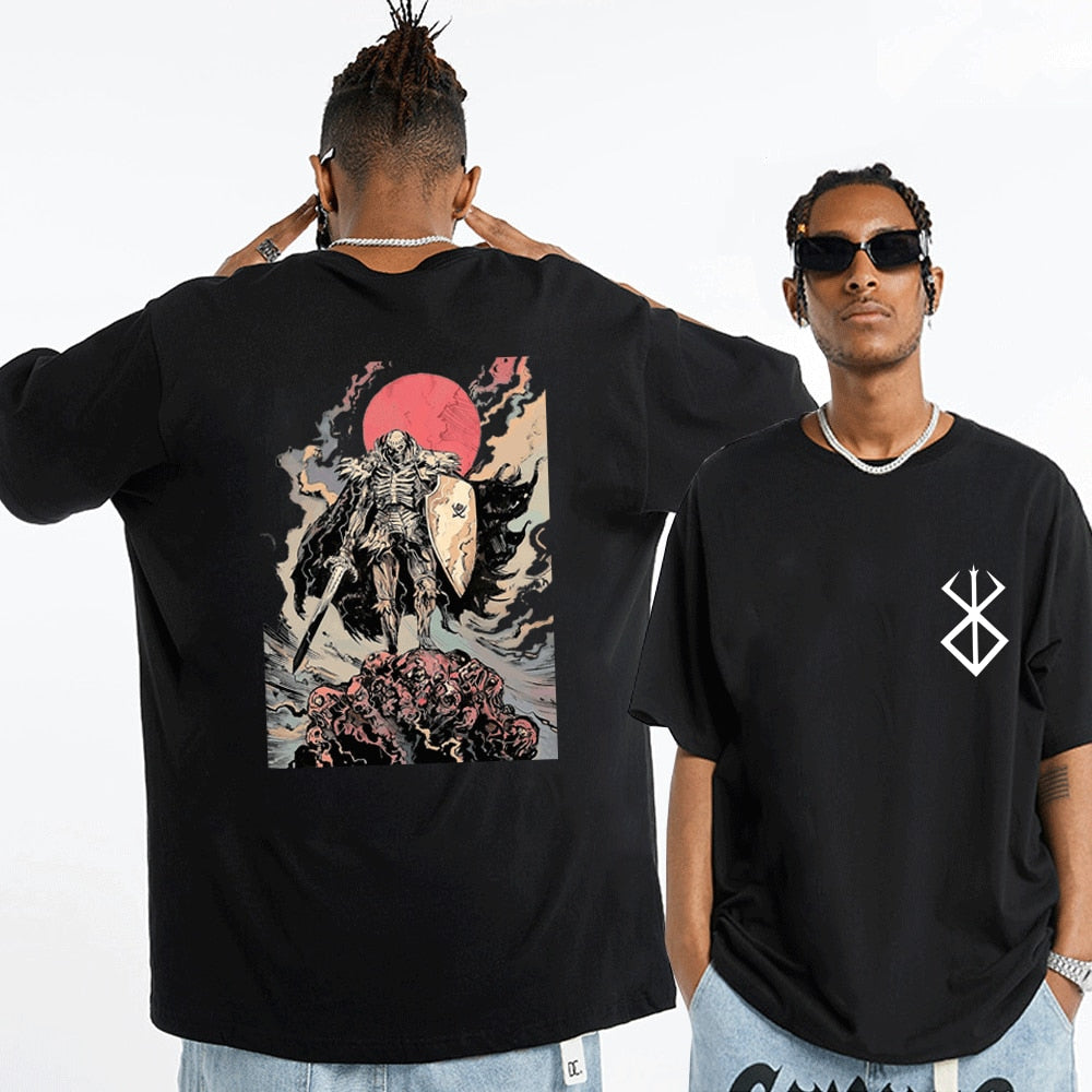 Anime - Streetwear - "GLORY" - Berserk Guts Anime Oversized T-shirt | 6 Colors - Alpha Weebs