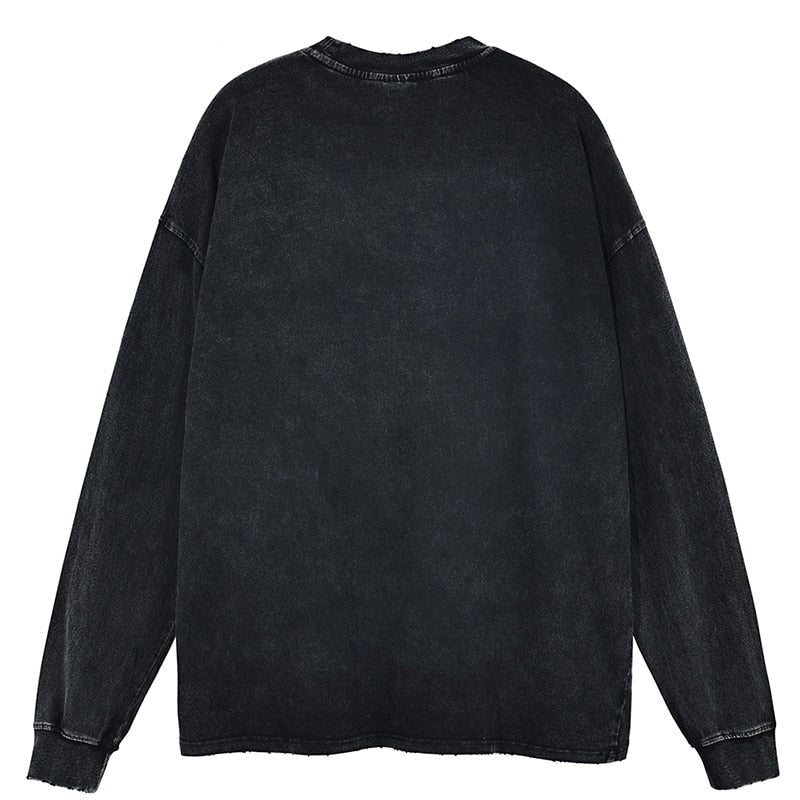 Anime - Streetwear - "SASSIN" - Hunter x Hunter Killua Anime Vintage / Acid Washed Oversized Sweatshirt - Alpha Weebs