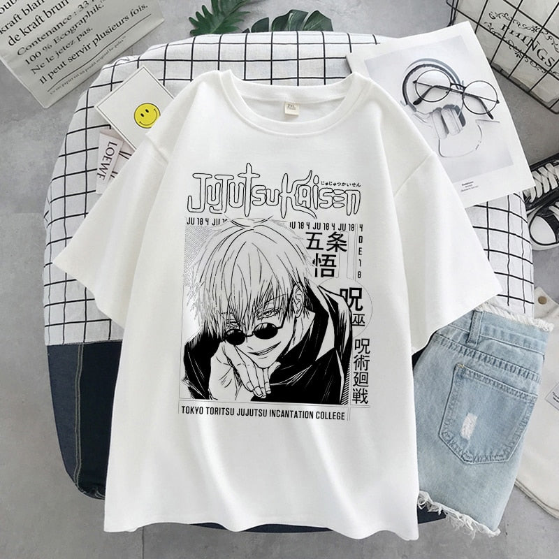 Anime - Streetwear - "DADDY SENSEI" - Gojo Jujutsu Kaisen Anime Oversized T-Shirts | 2 colors - Alpha Weebs