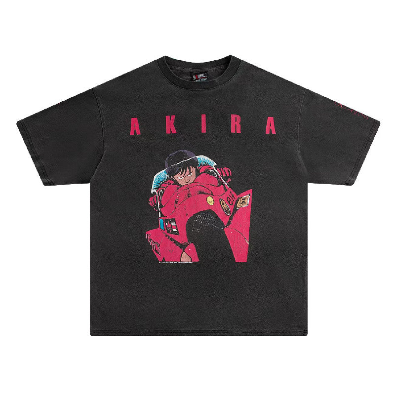 Anime - Streetwear - "APOCOLYPS" - Akira Anime Oversized Vintage / Acid Washed Kei T-Shirt - Alpha Weebs