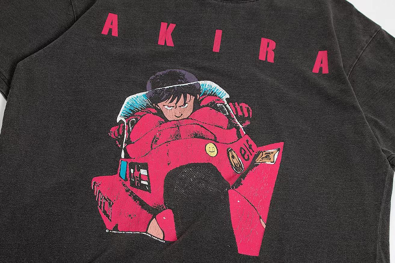Anime - Streetwear - "APOCOLYPS" - Akira Anime Oversized Vintage / Acid Washed Kei T-Shirt - Alpha Weebs