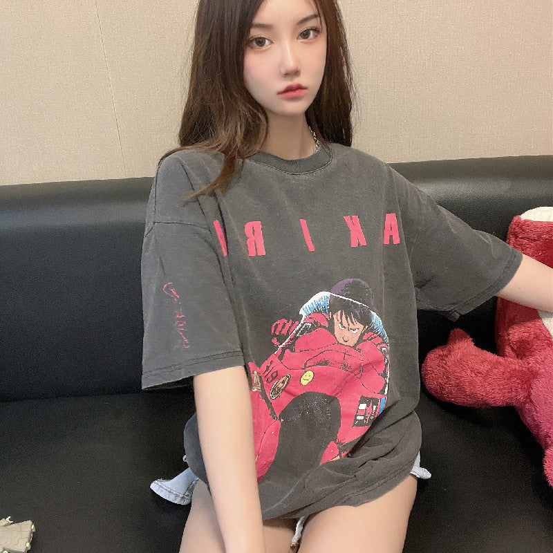 Anime - Streetwear - "APOCOLYPS" - Akira Anime Oversized Vintage / Acid Washed Kei T-Shirt - Alpha Weebs