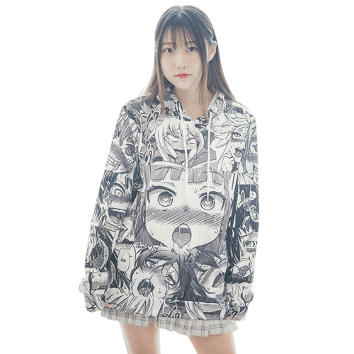 Ahegao top anime hoodie