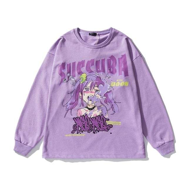 Anime - Streetwear - "SUCCUBA" - Bentai Anime Sweatshirt | 3 Colors - Alpha Weebs