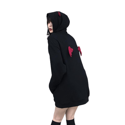 Anime - Streetwear - "AKUMA CHAN" - Secret Devil-Chan Anime Oversized Hoodie - Alpha Weebs