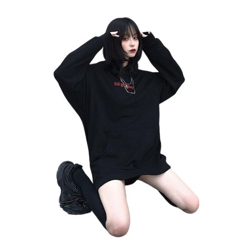 Anime - Streetwear - "AKUMA CHAN" - Secret Devil-Chan Anime Oversized Hoodie - Alpha Weebs