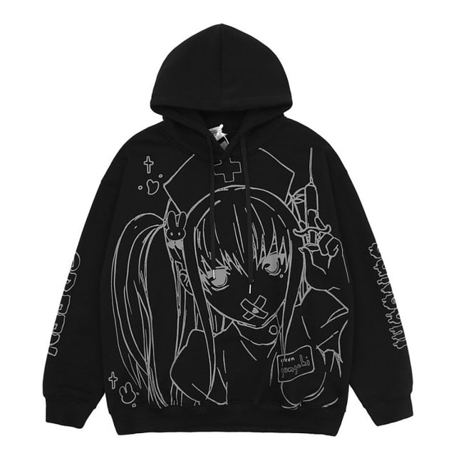 Anime - Streetwear - "LOVE BANDAGE" - Bentai Anime Hoodie | 2 Colors - Alpha Weebs