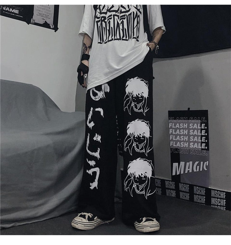 Anime - Streetwear - "MONOTONE" - Inuyasha Anime Pants | 2 Colors - Alpha Weebs
