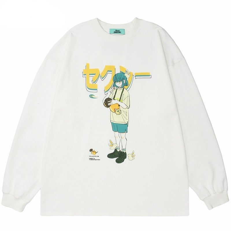 Anime - Streetwear - "NATURE FEEL" - Anime Sweatshirt | 2 Colors - Alpha Weebs