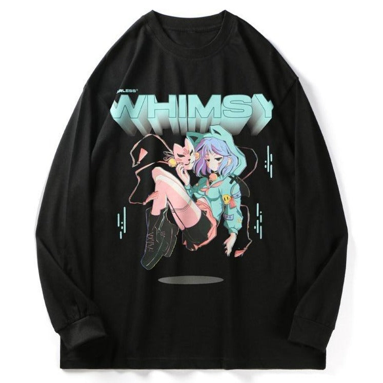 Anime - Streetwear - "WHIMSY" - Anime Sweatshirts | 2 Colors - Alpha Weebs