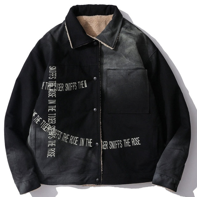 Anime - Streetwear - "TIGER SNIFFS THE ROSE" - Woollen Anime Jacket | 3 Colors - Alpha Weebs
