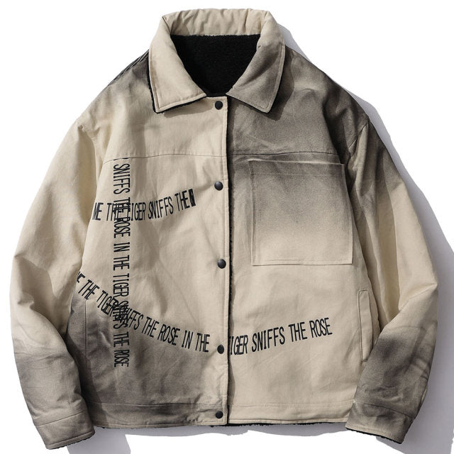 Anime - Streetwear - "TIGER SNIFFS THE ROSE" - Woollen Anime Jacket | 3 Colors - Alpha Weebs