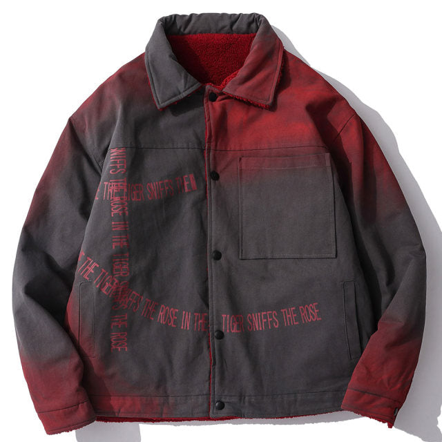 Anime - Streetwear - "TIGER SNIFFS THE ROSE" - Woollen Anime Jacket | 3 Colors - Alpha Weebs