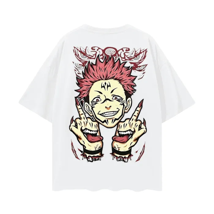 Anime - Streetwear - "LICKITY" - Jujutsu Kaisen Anime Sukuna Oversized T-Shirts | 5 Colors - Alpha Weebs