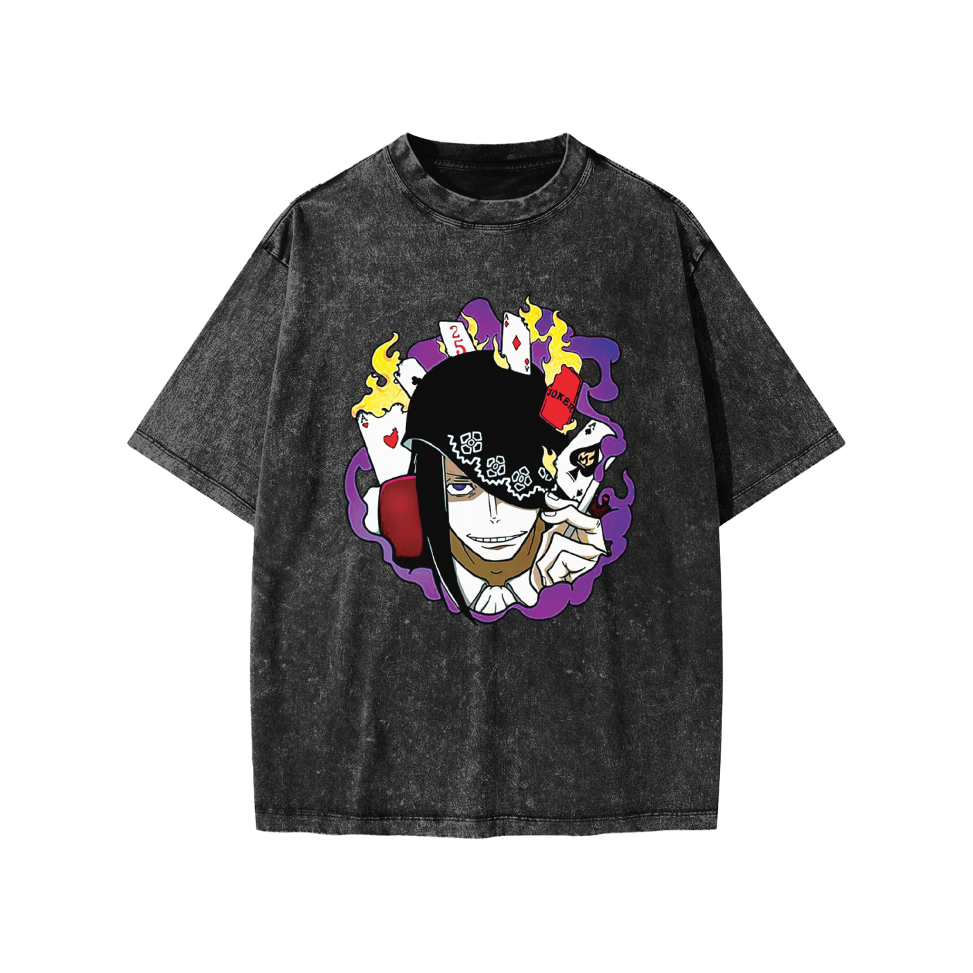 "HnX" - Hisoka Morow -   Hunter x Hunter Anime Vintage Washed Oversized T-Shirts | 2 Option