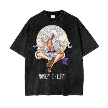 "BOUNDLESS ADVENTURE" - GEAR 5 One Piece Anime Vintage Washed Oversized T-Shirts